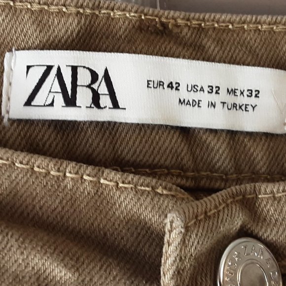 NWOT. Zara Men's Essential Tan Khaki Jeans | 32-34 - Picture 9 of 11